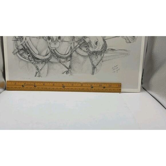 Sue Rupp Horses Pencil Drawing ‘The Girls' Signed Numbered 295/950 - Picture 10 of 10